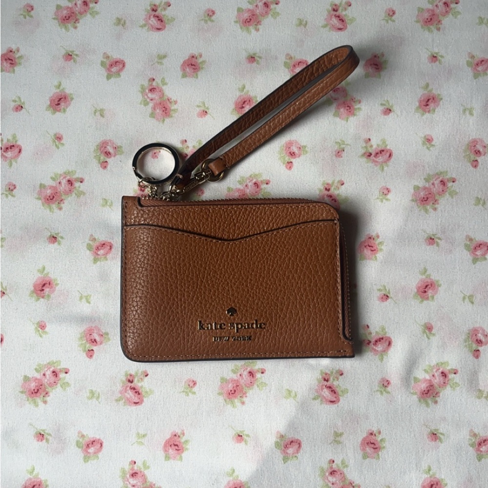 Kate Spade Brown Leather Card Holder Wristlet